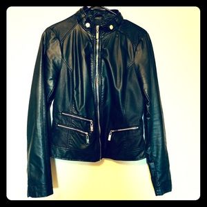 Guess Faux Leather Cropped Jacket